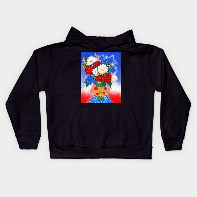 Wonderful Flower Bouquet Kids Hoodie by jardakelley